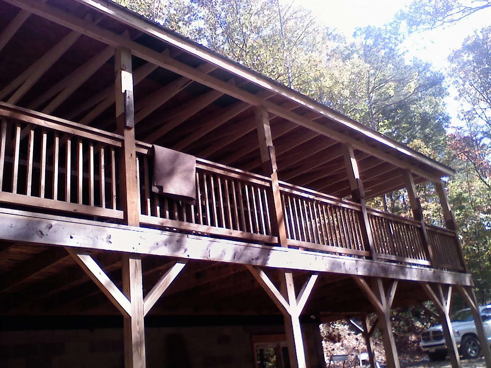 Timber framing under a new elevated porch and deck — Roof Leak Repair in Parkers Lake by Roofing Brothers